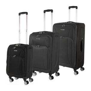 Juego De Maletas Semi-Rígidas Eva Itaca Bergamo Negro