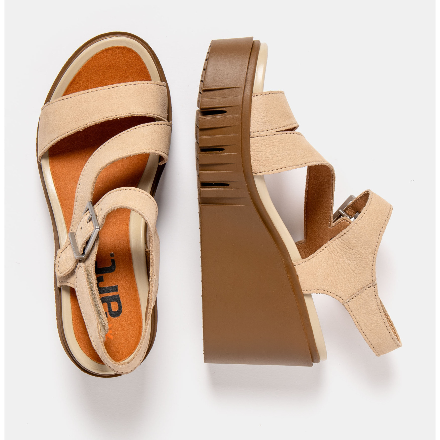 Sandalia de cuña 2080 NOBUCK CREAM-CARAMELO/ CATANIA color Cream-caramelo