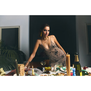 Orecchino Big Stars  in Acciaio Placcato Oro