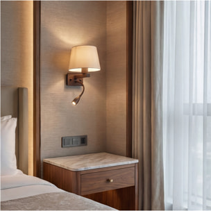 LEDS C4 APLIQUE TORINO E27 60 MARRÓN.. PANTALLA NO INCLUIDA.