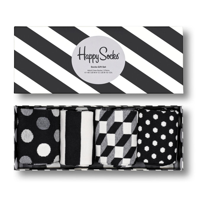 Calcetines 4-pack black & white Happysockss gift set