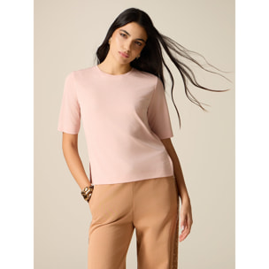 Oltre - T-shirt con borchiette dégradé - Rosa