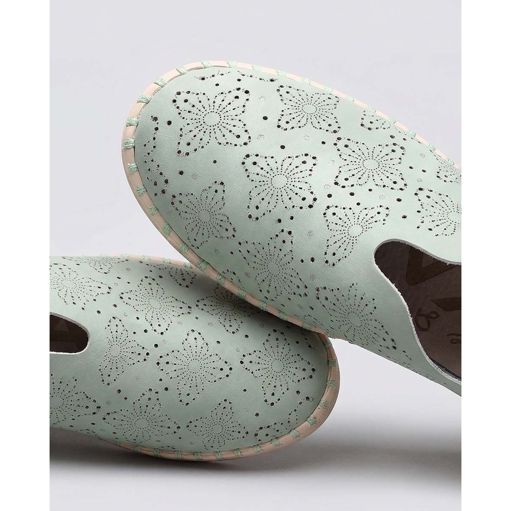 Zapatos de Piel Sintética - Verde - Tacón: 4 cm