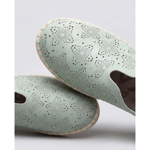 Zapatos de Piel Sintética - Verde - Tacón: 4 cm