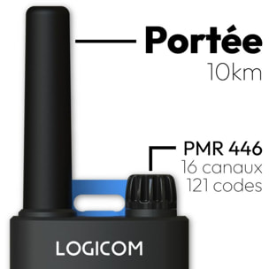 Talkie walkie LOGICOM Talkie Walkie Essentiel Noir