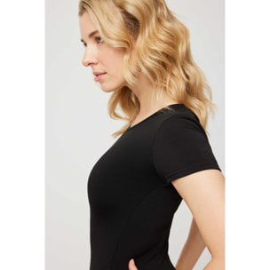 Maglia termica nera a maniche corte