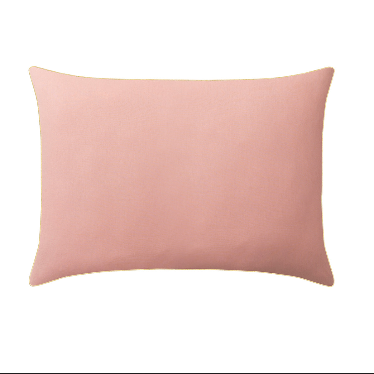 Taie d'oreiller bicolore en coton, BONS JOURS ETINCELLE, Rose terracotta / poudre