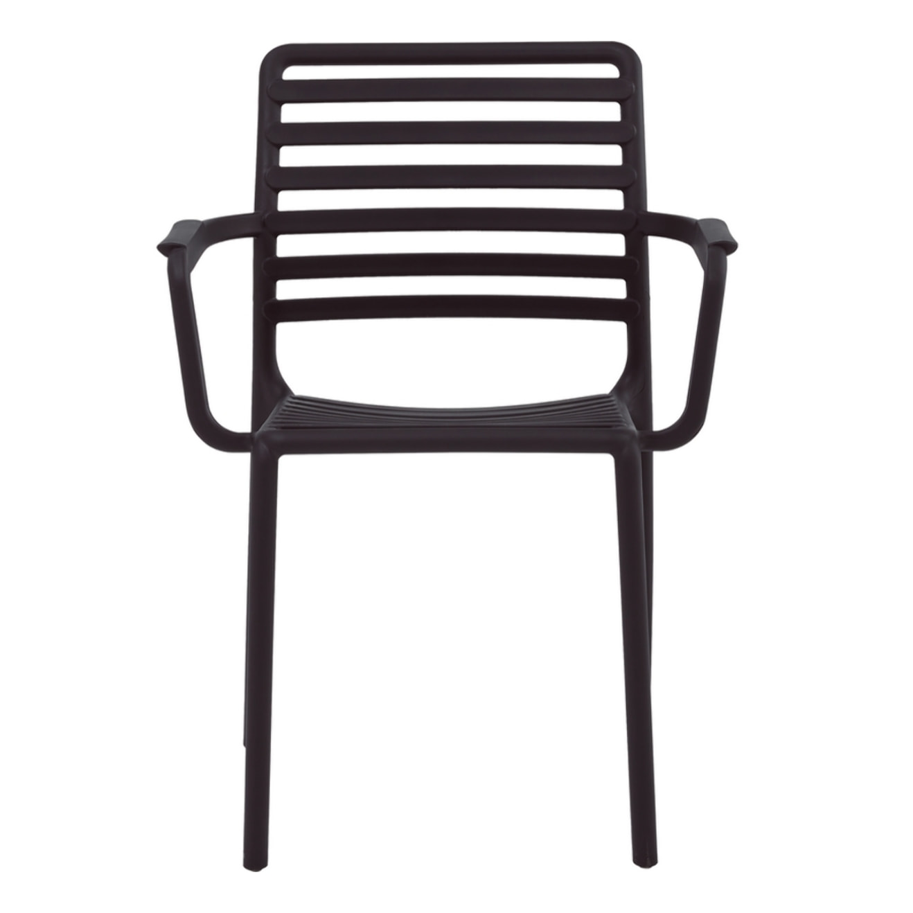 Set da 4 sedie da giardino nere in polipropilene con braccioli – Tago