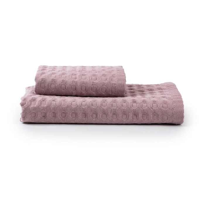 INTRECCI HOME Set Bagno Asciugamani Viso+Ospite, in Puro Cotone 300 g, Leggerezza e Praticità, con Lavorazione Nido d’Ape, Ideale per Asciugatura Rapida