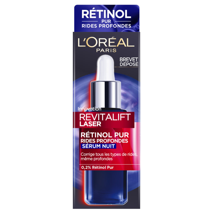 L'Oréal Paris Revitalift Laser Sérum Nuit Rétinol Pur Rides Profondes 30ml