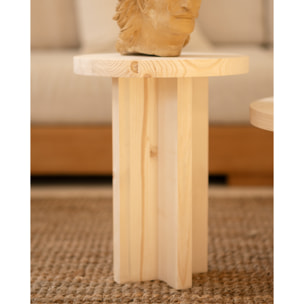 Tabouret en bois massif ton naturel 45x35cm Hauteur: 45 Longueur: 35 Largeur: 35