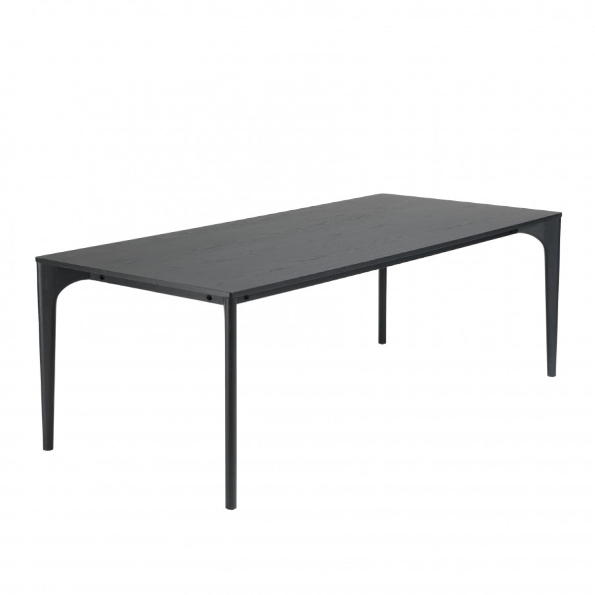 MADISON - Table à manger rect. 220x100cm noire pieds en chêne massif