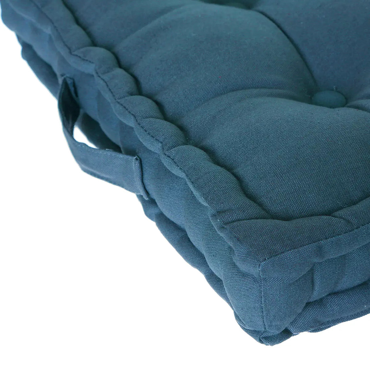 Coussin de sol "Anjali" bleu canard 40x40cm
