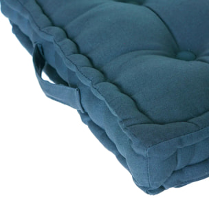 Coussin de sol "Anjali" bleu canard 40x40cm