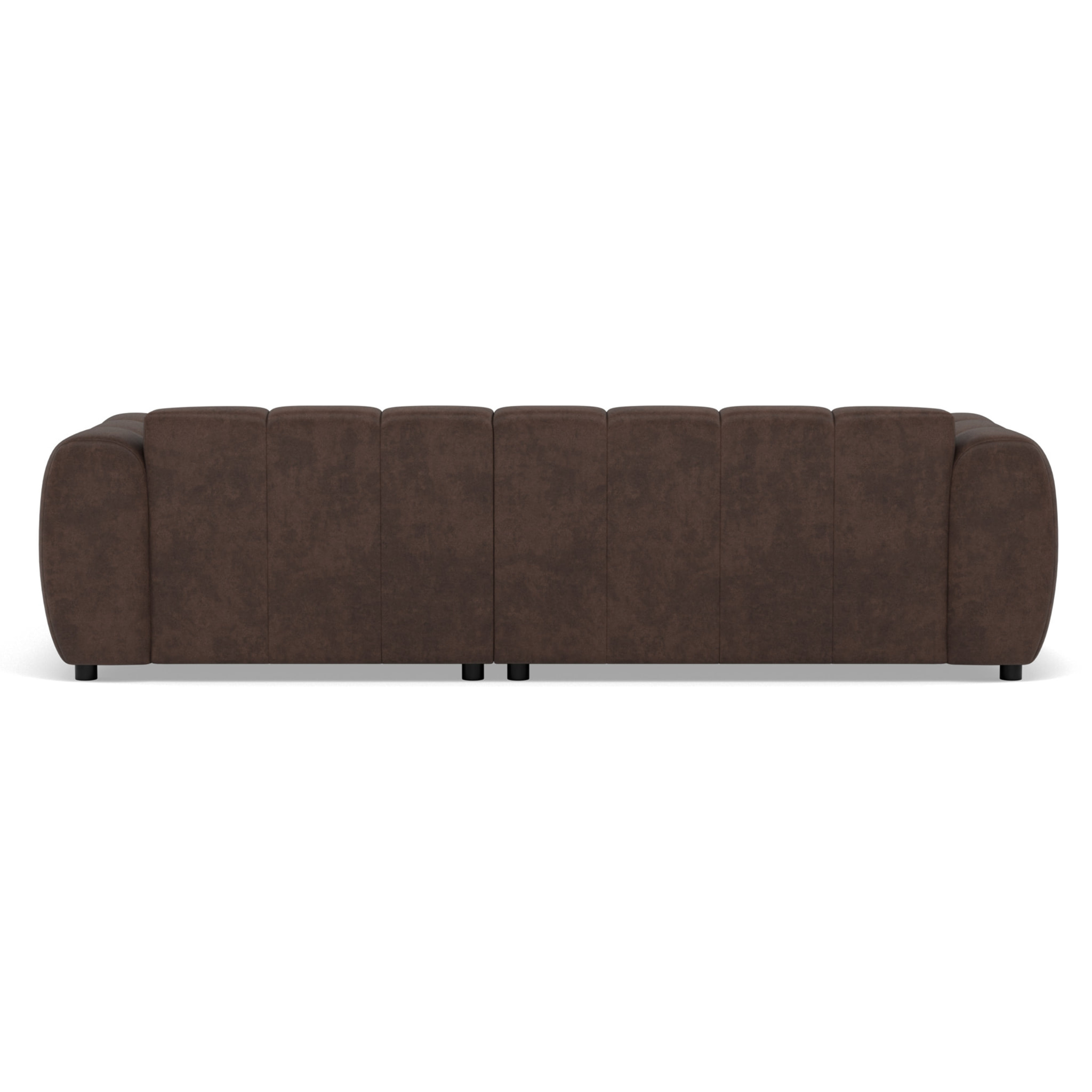 Curtis - canapé d'angle droit 4 places en simili - Marron
