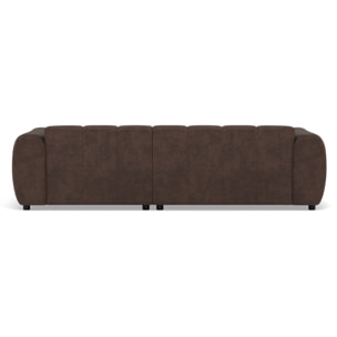 Curtis - canapé d'angle droit 4 places en simili - Marron