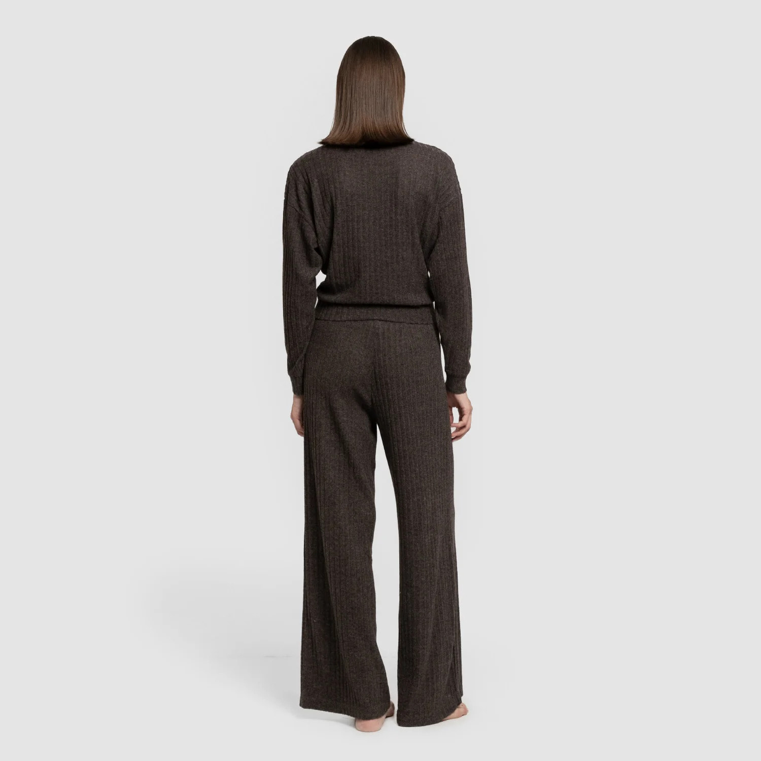 Pantalón largo ancho 4x2 canalé mujer