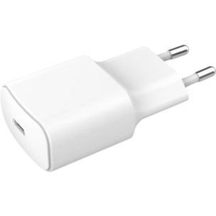 Chargeur + câble ESSENTIELB 20W USB-C + Cable USB-C 1M Blanc