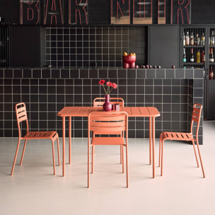 Table de jardin métal + 4 assises AMÉLIA