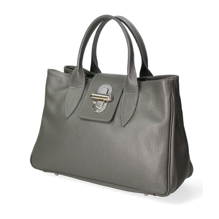 Borsa a mano da donna In Vera pelle Made in Italy 35x23x13 cm