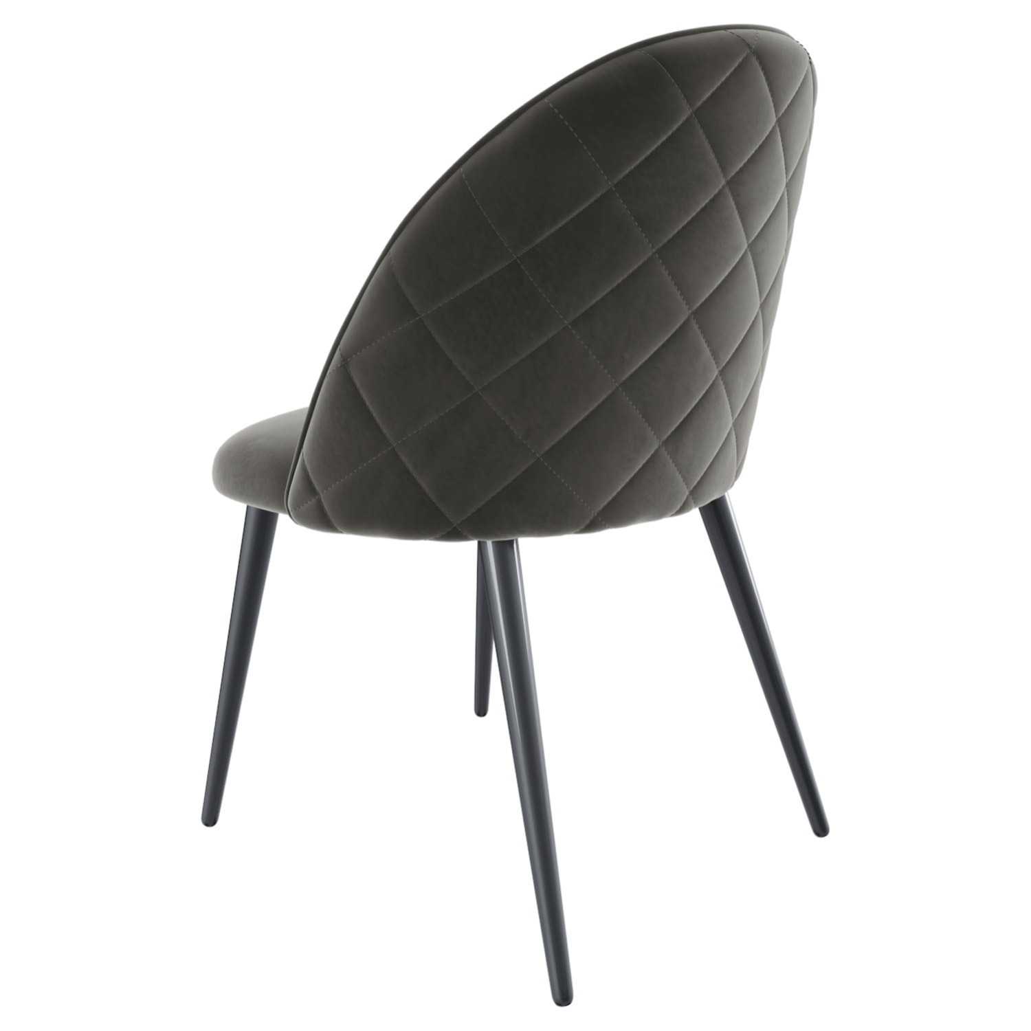 Set di 4 Sedie Imbottite Da Pranzo In Velluto Sedia Gambe In Metallo Nero Schienale Soggiorno Salotto Camera 43 x 47.5 x 80 Cm (Grigio)