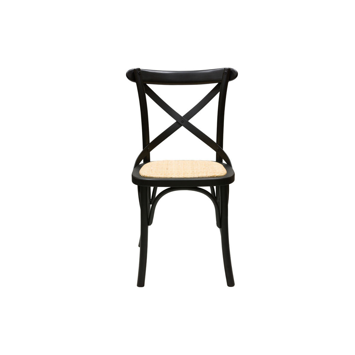 Chaises bistrot en bois noir et cannage en rotin (lot de 2) MARCEL