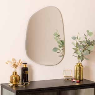 Miroir organique bisauté "Aidan" 68x50cm argent