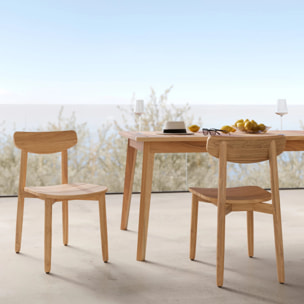 Lot de 2 chaises de jardin en bois de teck recyclé - Lufy