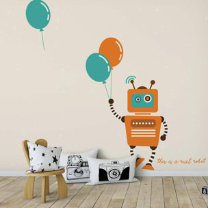 Papier peint enfant ballon robot Intissé