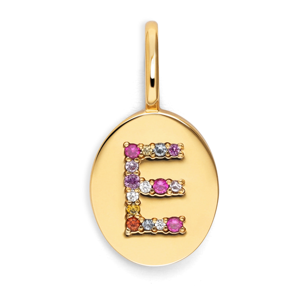 Charm Personalizado Signet Letter Colors Placcato Oro