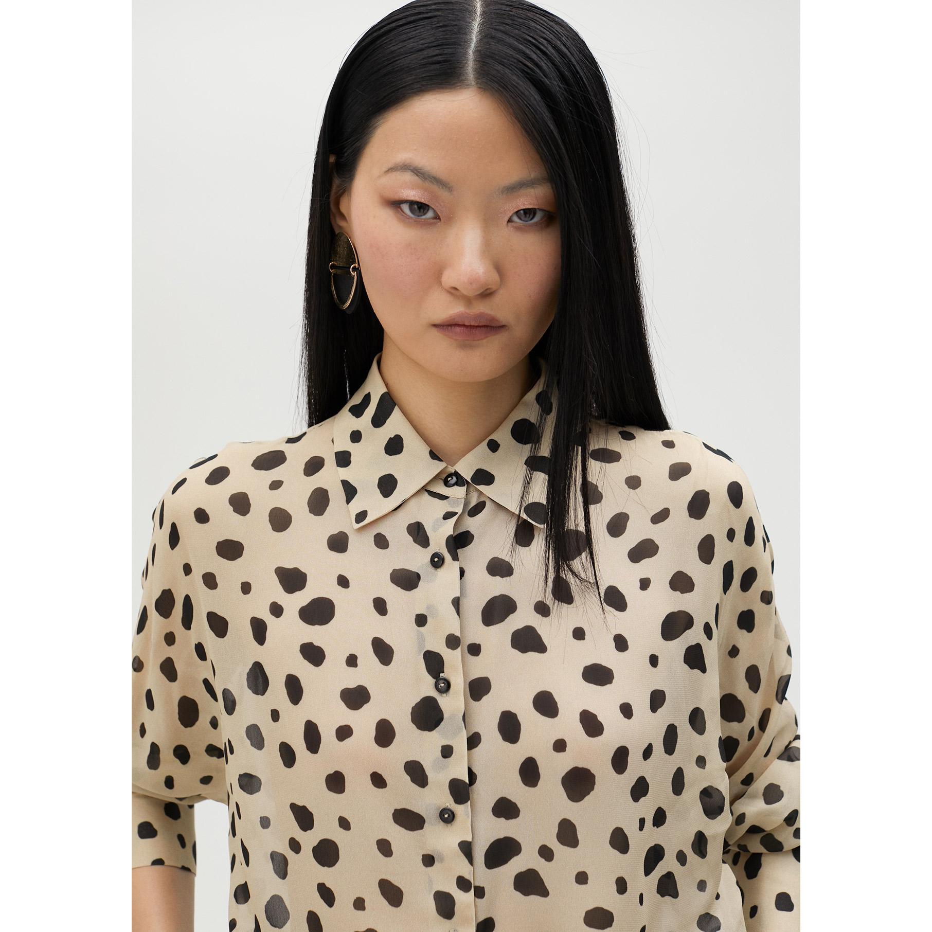 Camicia nera a pois