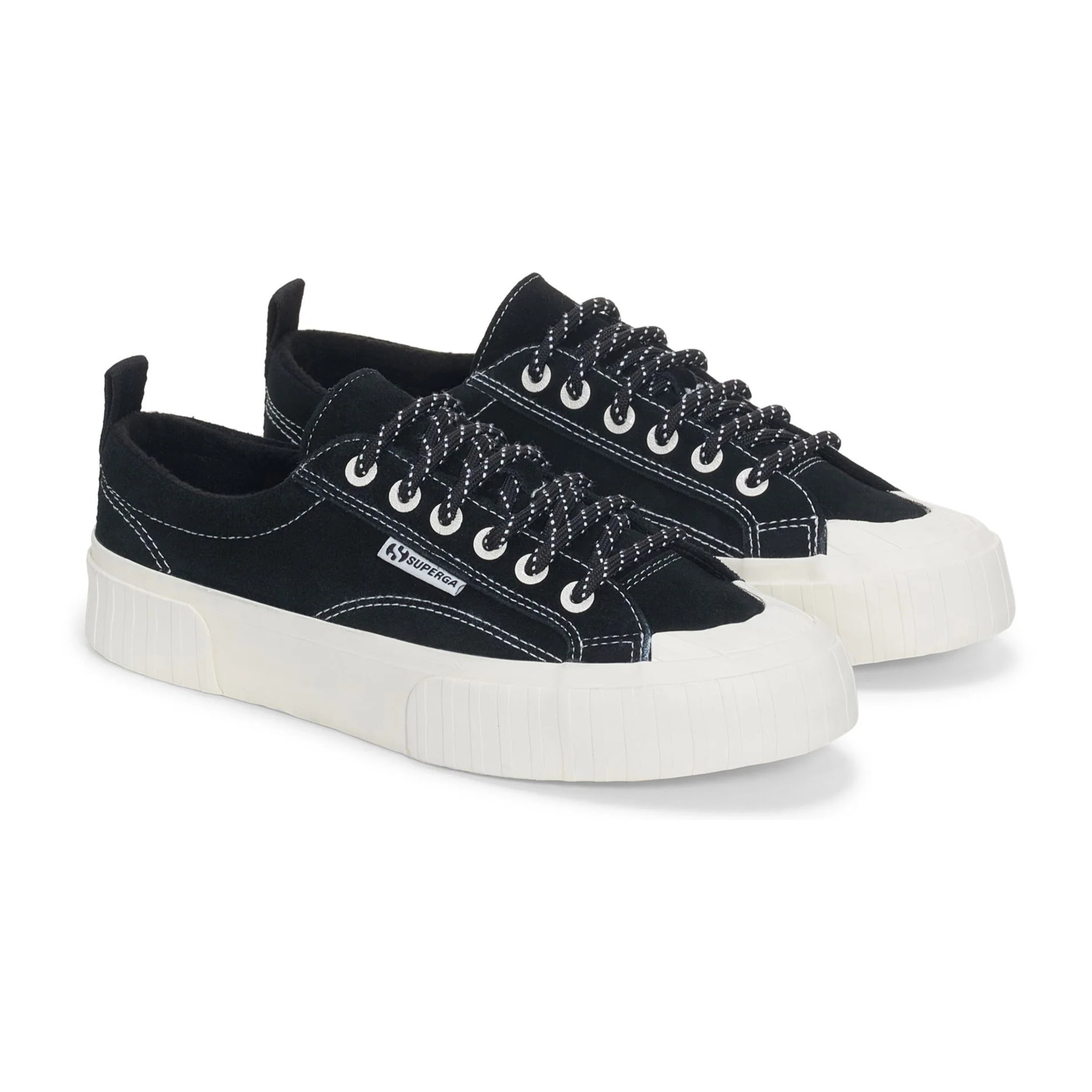 Sneakers Superga Uomo/Donna Nero 2630 STRIPE SUEDE CONTRAST STITCHING