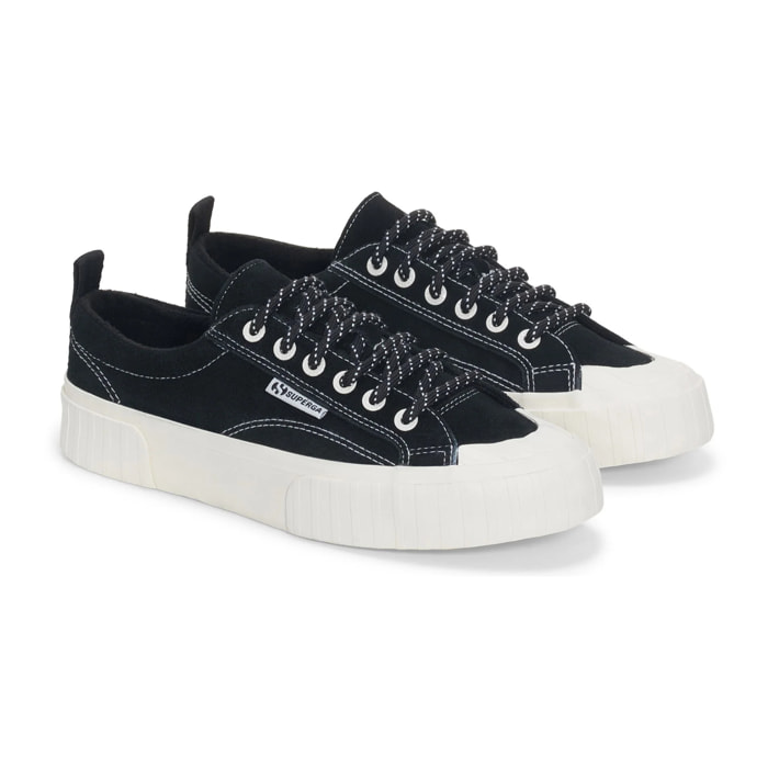 Sneakers Superga Uomo/Donna Nero 2630 STRIPE SUEDE CONTRAST STITCHING
