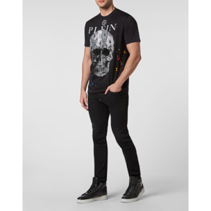 PHILIPP PLEIN T-shirt Round Neck SS with Crystals