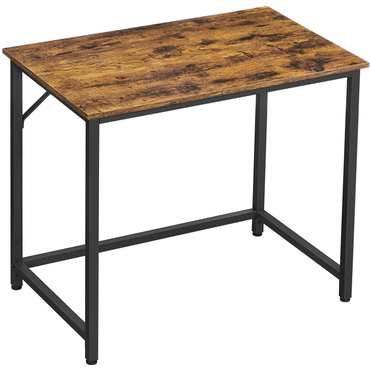 Scrivania per computer Industrial in legno e metallo nero