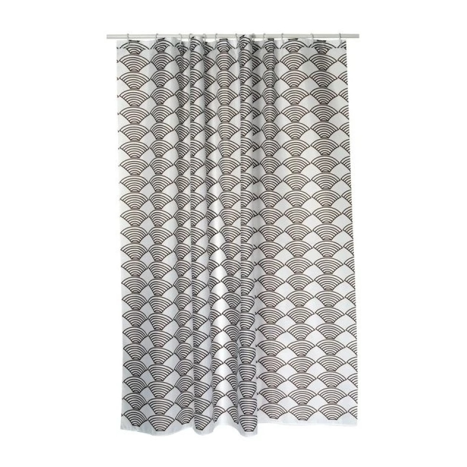 Rideau de douche Polyester BENTO 180x200cm QUALITE PREMIUM Marron - Anneaux inclus MSV
