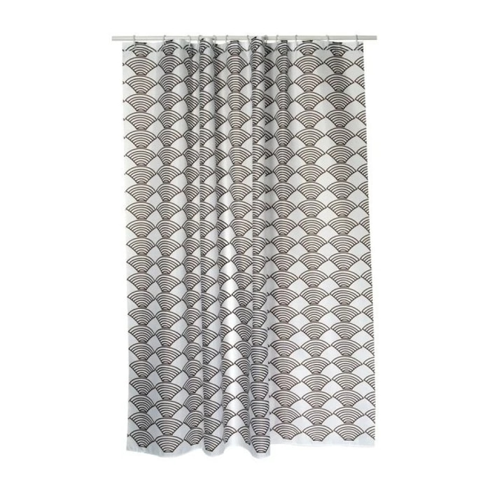 Rideau de douche Polyester BENTO 180x200cm QUALITE PREMIUM Marron - Anneaux inclus MSV