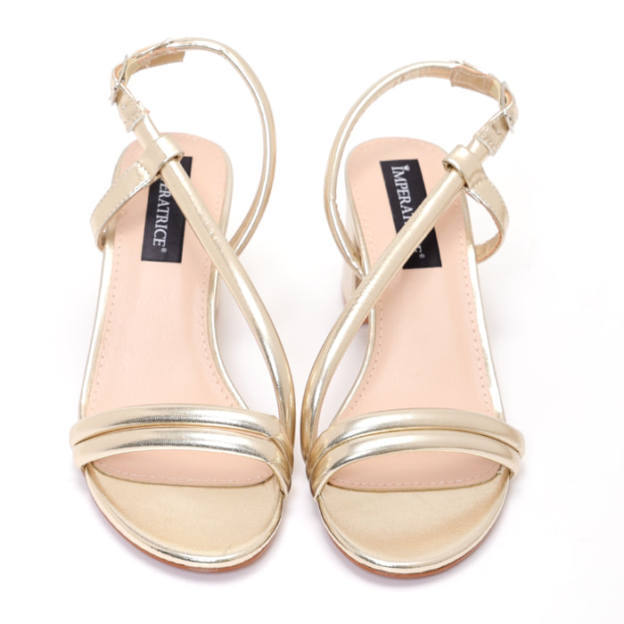Sandali in simil pelle con tacco comodo