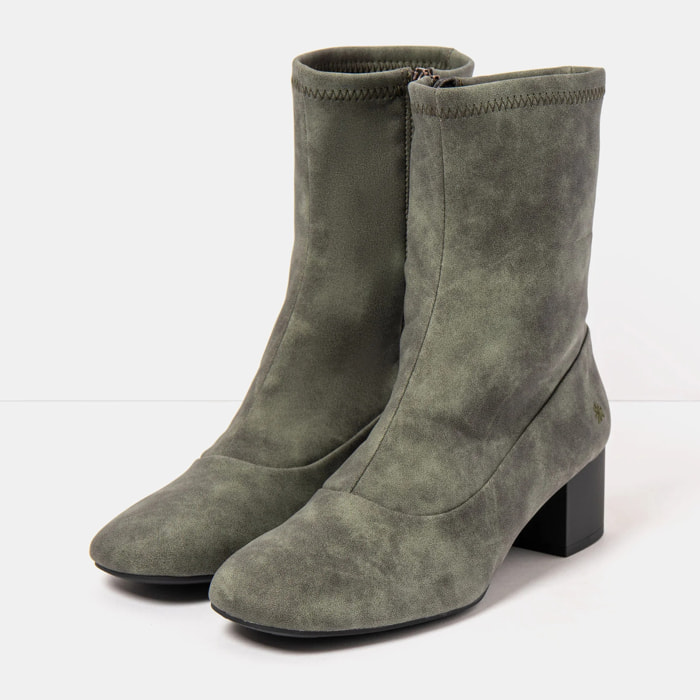 Botines con tacón 2143 ELDER PU KAKI/ MURAT color Kaki