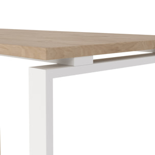 Scrivania Medard, Scrittoio multiuso, Tavolo per ufficio porta PC, Piano di lavoro, 150x100 h76 cm, Rovere e Bianco