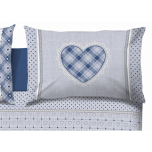 Copripiumino In 100% Cotone Chalet Blu