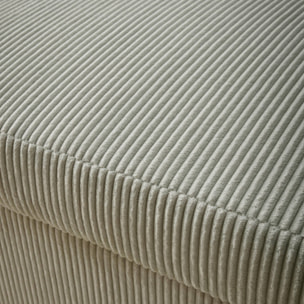 Canapé convertible arrondi 2 places velours côtelé gris clair L 168 x P 90 x H 88cm - Lino