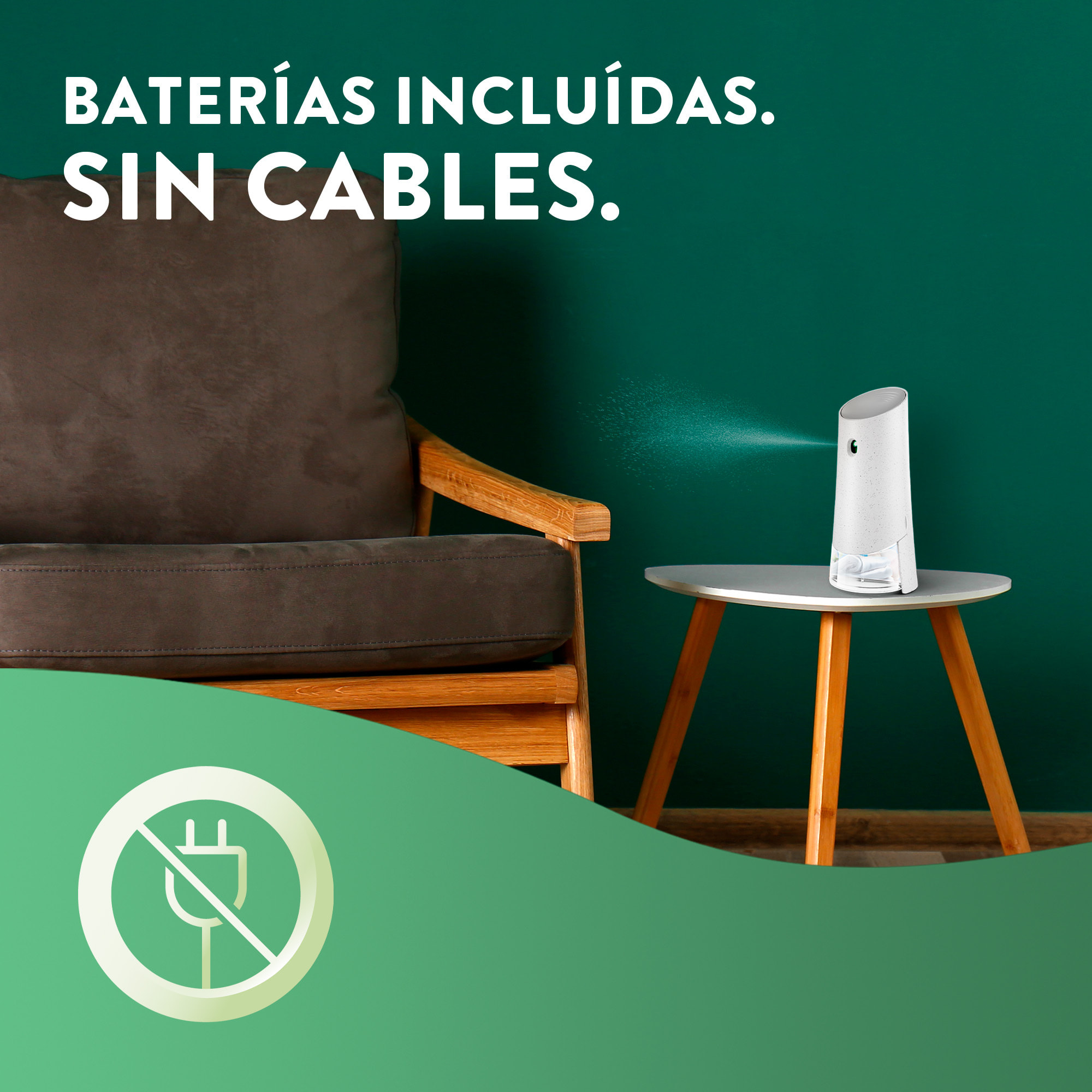 Air Wick Active Fresh Spray Automatico Sin Aerosol - Ambientador para casa con aroma a Lavanda - Aparato y recambio