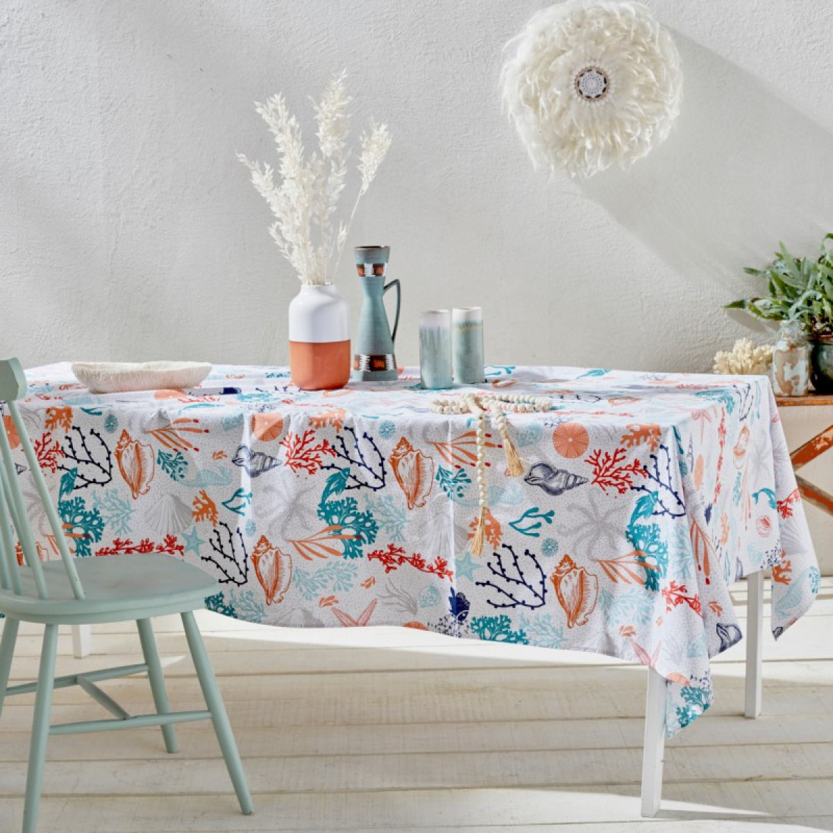 Nappe coton enduit SEA LIFE multicolore