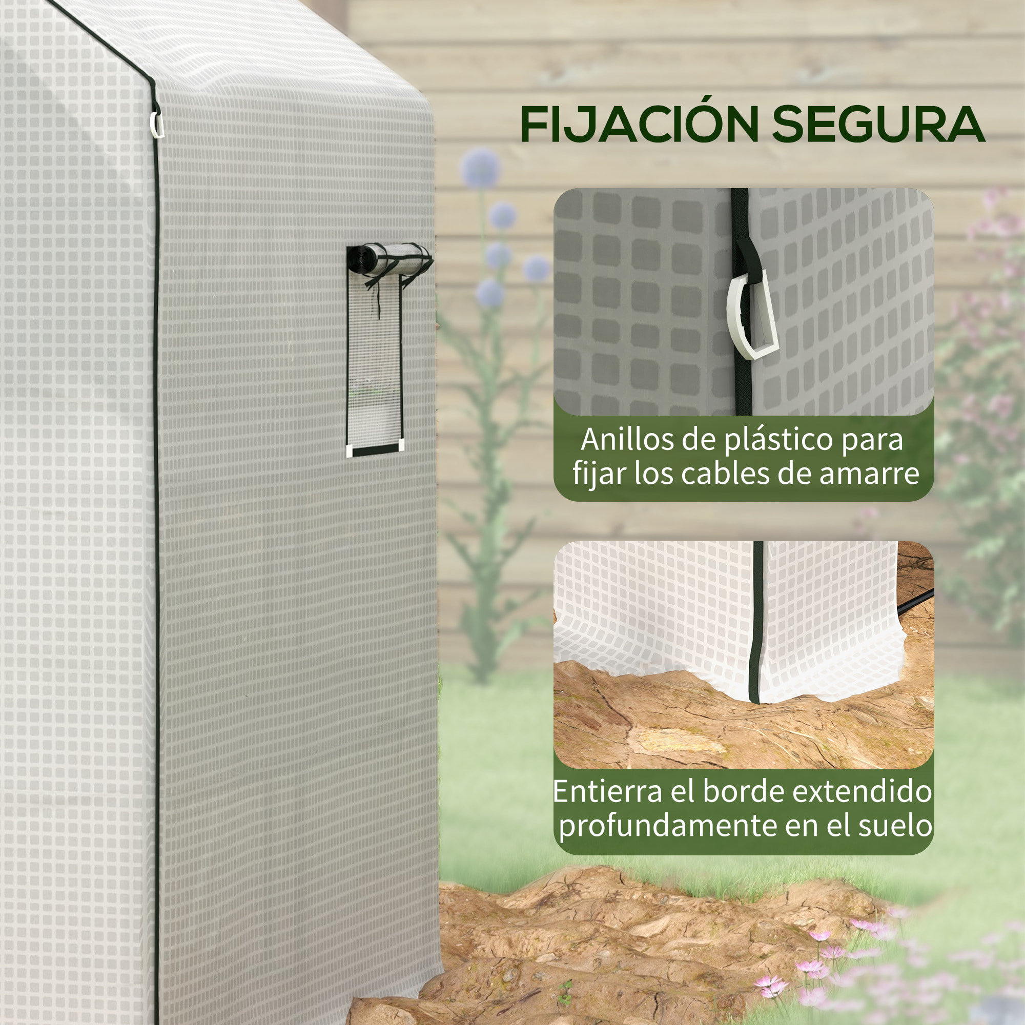 Plástico Invernadero, 140x143x190 cm, Cubierta de Repuesto para Invernadero de Polietileno con Ventana, Puerta Enrollable, Anti-UV, para Huerto, Plantas, Agricultura, Jardín, Blanco