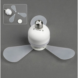 Ventilador de techo FS-3Y-R280 de 28cm. Para casquillo E27, 3 modos de uso y luz LED de 7W.