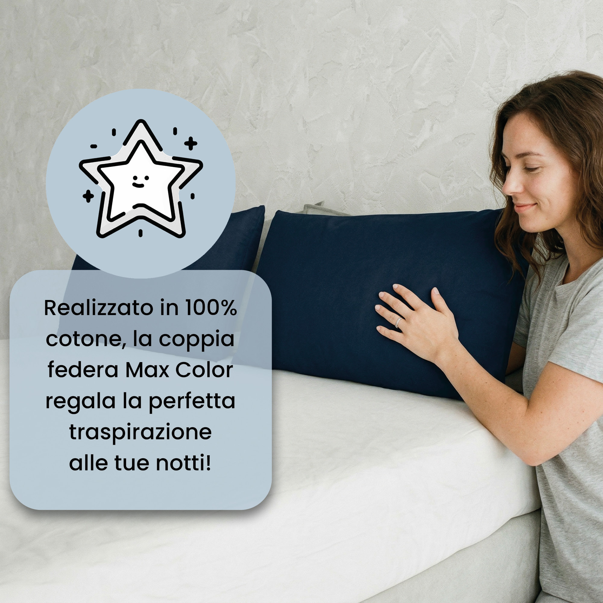 COPPIA FEDERE MAX COLOR, 100% Cotone, Made in Italy - BLU SCURO