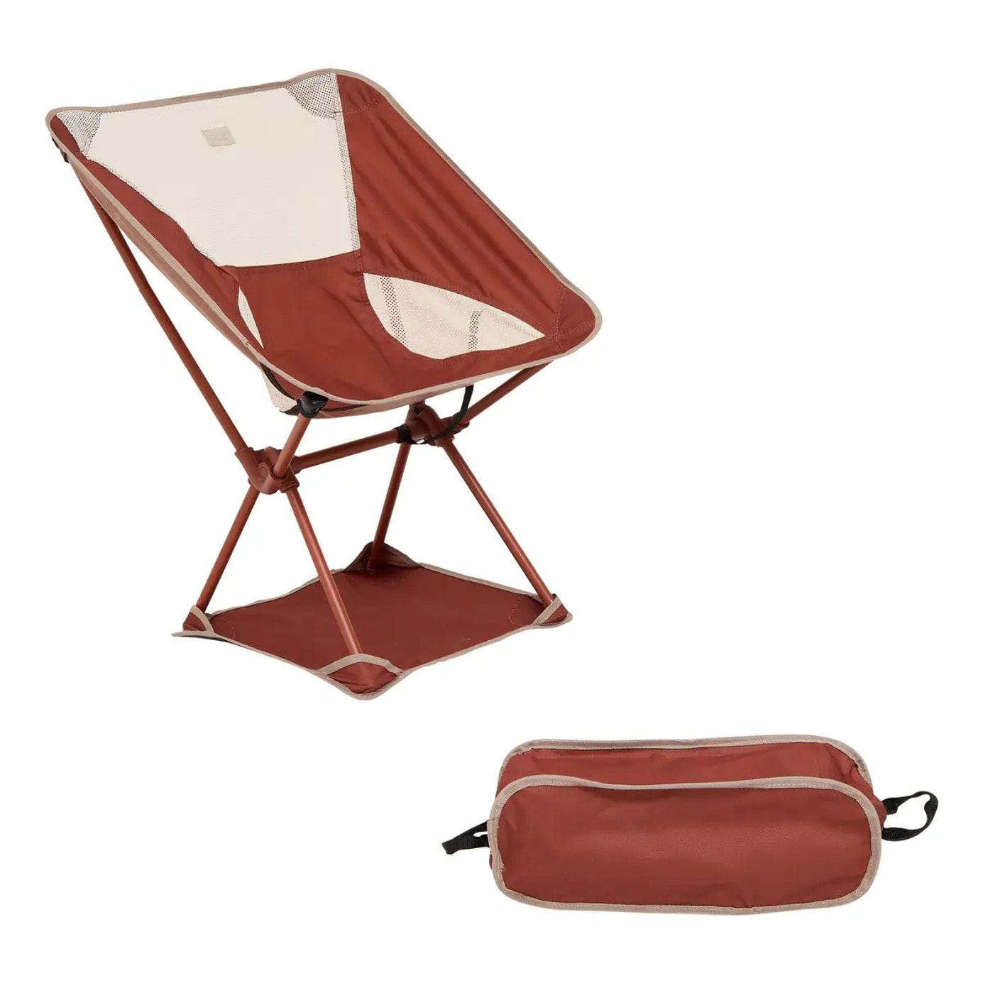 Chaise camping pliable terracotta