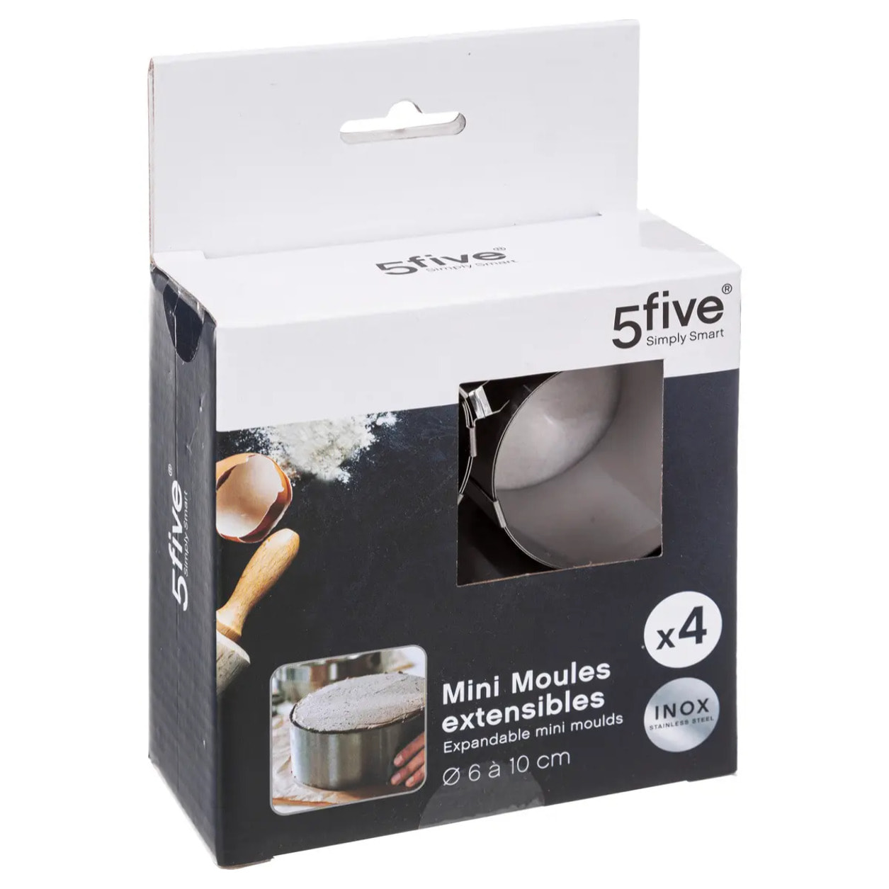 4 petits moules extensibles inox