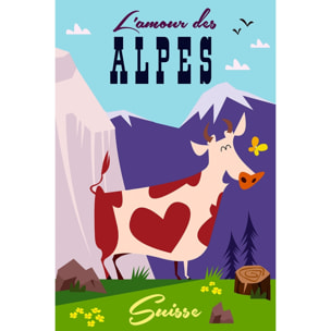 Tableau  l'amour des alpes suisse Toile imprimée